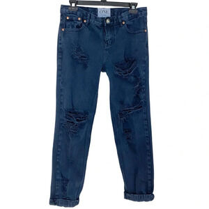 One Teaspoon Jeans Womens Size XS - Small Awesome Baggies Faded Navy Blue Black